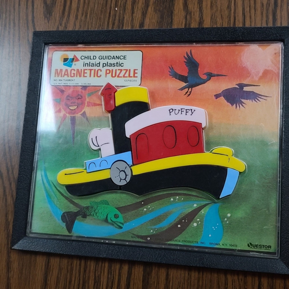 1960s Magnetic Puzzle No. 904 Tugboat PUFFY Vintage Toy - Picture 5 of 7